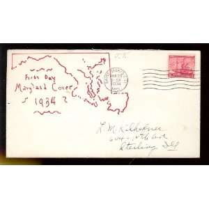 736 First Day of Maryland (62)First Day Cover; Maryland; 1934; St Mary 