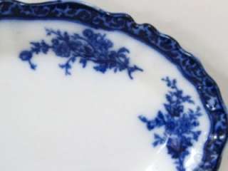 Stanley Pottery Company Touraine Flow Blue 12.5 Oval Platter  