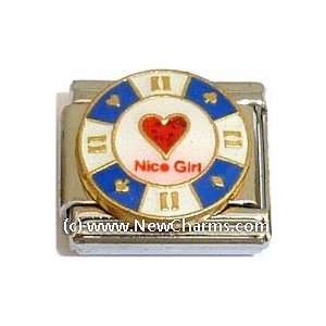  Nice Girl Poker Chip Italian Charm Bracelet Jewelry Link Jewelry