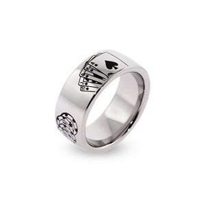  Engravable Engravable Stainless Steel Poker Ring Jewelry