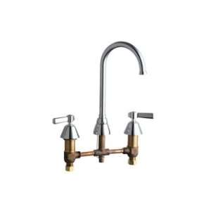 Chicago Faucets Gooseneck Widespread Facuet with Lever Handles 786 