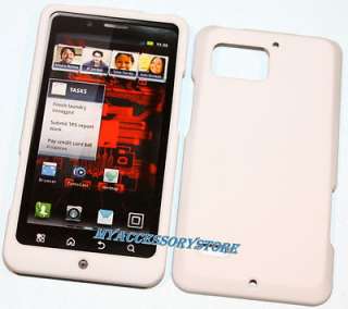 Verizon Motorola Droid Bionic xt875 White Rubberized Hard Cell Phone 