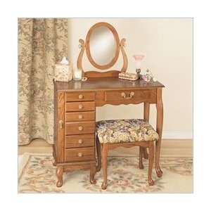Nostalgic 36 Oak Armoire Bedroom Vanity Set 