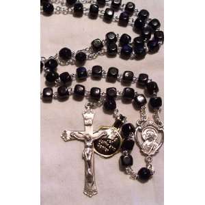  Black Cocoa Wood Rosary with Square Beads Arts, Crafts & Sewing