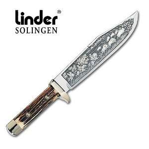  Linder Bowie Knife with Buffalo Etching