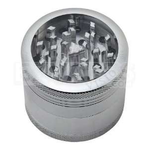   Aluminum Clear Top Herb Grinder Silver Small 56mm 