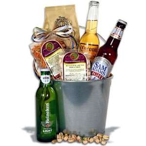  Light Beer Bucket Gift Basket   3 Beers Grocery & Gourmet 