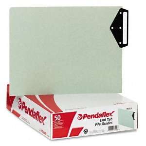  Esselte Pendaflex   Green End Tab Guides, Blank Metal Tabs 
