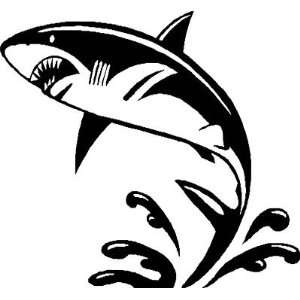 SHARK ATTACK JUMPING / wall or car   Vinyl Decal   Cool size 18 x 18