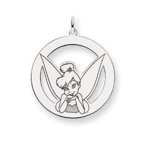  Disneys Tinker Bell Circle Charm in Sterling Silver 