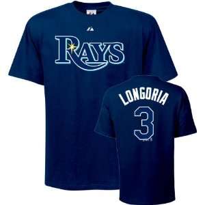  Evan Longoria Majestic Name and Number Navy Tampa Bay Rays 
