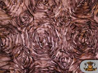 ROSETTE SATIN FABRIC BROWN / 54 WIDE / SOLD BY THE YARD  