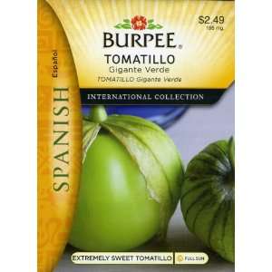  Burpee 69665 Spanish   Tomatillo Gigante Verde Seed Packet 