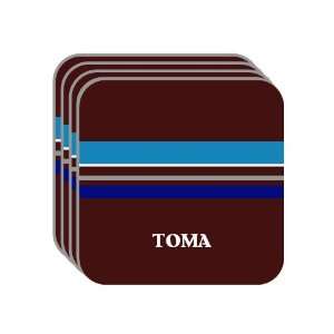 Personal Name Gift   TOMA Set of 4 Mini Mousepad Coasters (blue 