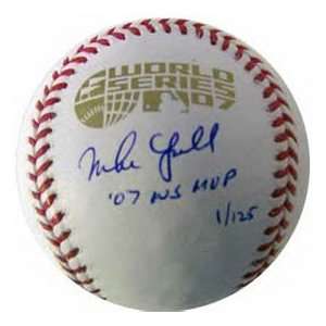  Mike Lowell Signed Ball   2007 W S MVP Inscribed 