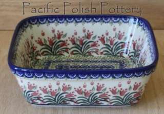 Polish Pottery CA Square Baker TULIP Stoneware  