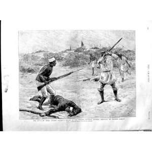  1891 Battle Tokar Soudan Soudanses Soldiers War Scene 