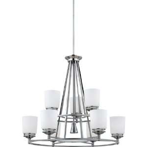  Quoizel AV5009BN Avery 9 Light Chandelier with Opal Etched 