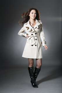 2012 New Womens Falbalas Collar Long Trench Jacket Coat  