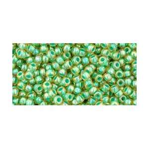  Toho 11/0 Seed Beads Inside Color   Rainbow Jonquil/ Mint 