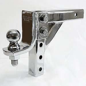 CHROME 10 ADJUSTABLE TRAILER DROP BALL MOUNT HITCH TOW  