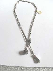 HEAVY STERLING SILVER TOGGLE NECKLACE MOON STAR BEAD  