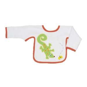  Mullins Square Sleeved Velour Bib with Gecko Baby