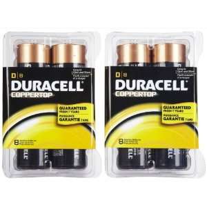  Duracell Coppertop D Batteries, 16pk Electronics