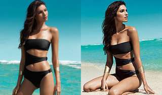   BLACK CUT OUT SWIMSUIT MONOKINI black sz US 4 EUR 34 UK 8 ★  