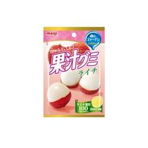 Lychee Gummy Candy   Kaju   With 2700mg Collagen By Meiji From Japan 