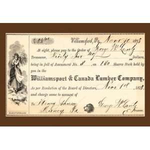  Williamsport & Canada Lumber Company #1 28x42 Giclee on 