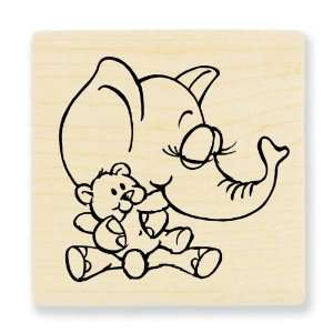  Stampendous Wood Handle Rubber Stamp, Elephant Baby Image 