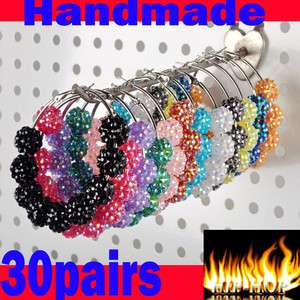 Wholesale jewelry Lots Basketball Wives Mix colors Rhinestone AB Hoops 
