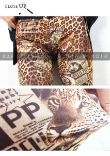 Women Leggings Tight Pants Vintage Animal Leopard Tiger Pattern  