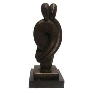  Bronze Abstract Couple Embrace Hand Crafted Cubism 