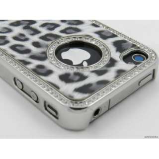New Luxury Leopard Print Bling Case Cover for Apple iPhone 4, 4S 