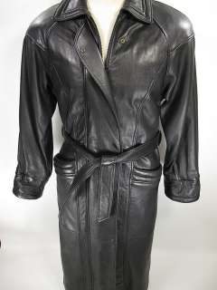 TIBOR Black SOFT LEATHER Coat Overcoat mens SMALL  