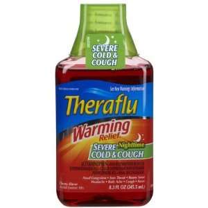 Theraflu Nighttime Warming Relief Syrup Cherry 8.3 oz (Quantity of 5)