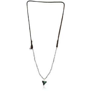   Labradorite, Prehistoric Shark Tooth and Emerald Necklace Jewelry
