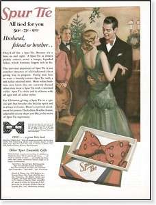 1929 Hewes & Potter Spur bow tie AD Bauman art  