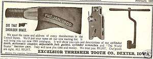 old 1905 EXCELSIOR Thresher Tooth Co farm AD~Dexter,IA  