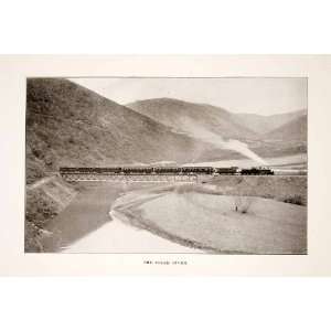  1914 Print Train Landscape Tracks Iskar River Bulgaria Longest 