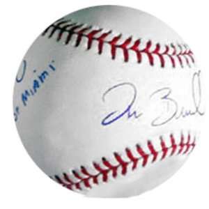 Pat Burrell Autographed Baseball with U of Miami Inscription  