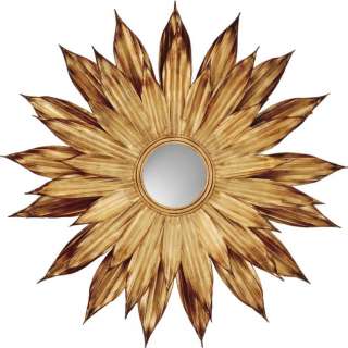 Large Gold & Bronze FLOWER PETALS Sun Burst WALL Mantle MIRROR 48 