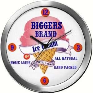  BIGGERS 14 Inch Ice Cream Metal Clock Quartz Movement 