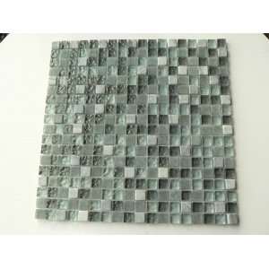  Fine Mixed Glass marble Mosaic Tile on Mesh kitchen, Bathroom Walls 
