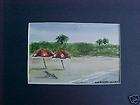 TIGER UMBRELLA BEACH SCENE FRAMED TIGER PAWS, PRINT items in Art and 