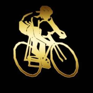  Gold Bike Rider Round Stickers Arts, Crafts & Sewing