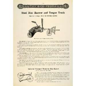 1912 Ad Antique Steel Disc Harrow Tongue Truck Farm 