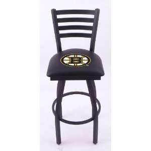 Boston Bruins 25 Ladder back style solid welded bar stool in Black by 